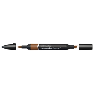 Pennarello Winsor&Newton Promarker Brush doppia punta scalpello-pennello - burnt sienna - 0204074