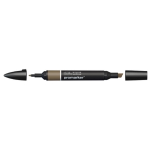Pennarello Winsor&Newton Promarker doppia punta fine-scalpello 2,5-0,5mm - umber - 0203251