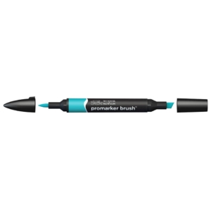 Pennarello Winsor&Newton Promarker Brush doppia punta scalpello-pennello - turquoise - 0204654
