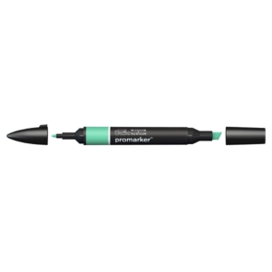 Pennarello Winsor&Newton Promarker doppia punta fine-scalpello 2,5-0,5mm - Verde menta - 0203223