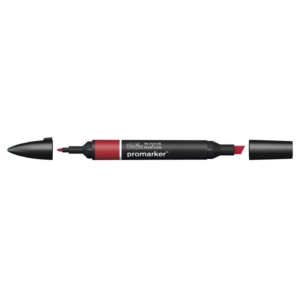 Pennarello Winsor&Newton Promarker doppia punta fine-scalpello 2,5-0,5mm - firebrick - 0203004