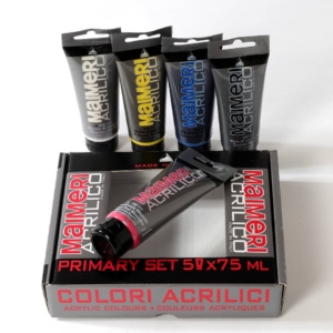 Set colori acrilici primari Maimeri in tubetto 75 ml - 5 Colori Assortiti - M0998190