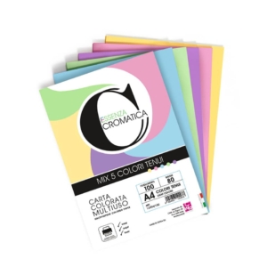 Carta colorata Deco Cromatica colori tenui formato A4 - 5 Colori Assortiti - 160g/m² - 12304/100 (risma 100 fogli)