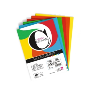 Carta colorata Deco Cromatica colori forti formato A3 - 5 Colori Assortiti 160g/m² - 12307/100 (risma 100 fogli)
