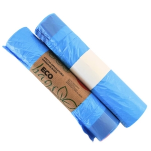 Sacchi immondizia in rotolo Erisack 50x60 cm HD 9 g/12µm con manici a tirare Azzurri - SP122 (conf.15)