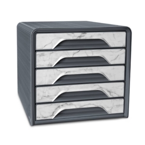 Cassettiera a 5 cassetti Cep 360x288xH.270 mm marmo Grigio 1071111611