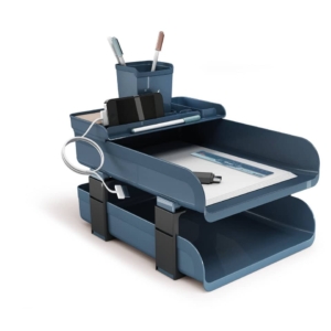 Set scrivania 5 pezzi Arda Vintage Sugar 25,4x33,5xH.28 cm Azzurro 830SU
