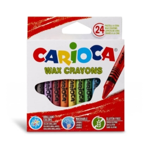 Pastelli a cera Carioca Wax Crayons punta Ø8 mm - Colori Assortiti - 42365 (conf. da 12 pastelli)