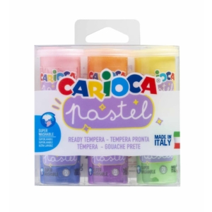 Tempere pronte superlavabili Carioca 25 ml - Colori Assortiti pastel 43185 (conf.6)