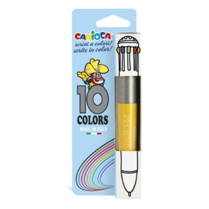 Penna vintage da 10 colori Carioca in blister - multifunzione - Øpunta 1 mm - 41501