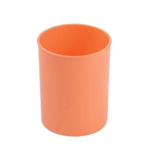 Portapenne in polipropilene rotondo Donau Ø7,5xH.9,5 cm 100% riciclabile Arancio pastello - 3132101PL-12 (10 pezzi)