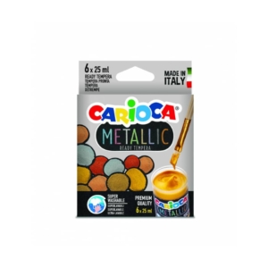Tempere pronte superlavabili Carioca 25 ml - Colori Assortiti metallic - 40426 (conf.6)