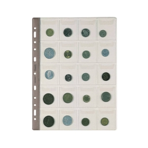 Buste a perforazione universale porta monete Favorit Top - 20 tasche f.to 5x5,5 cm - PVC - 400184164 (conf.5)