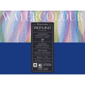 Blocco collato Fabriano Watercolour grana fine 20 fogli 24x32 cm - 300g/m² - 73612432