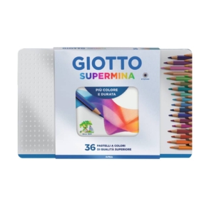 Matite colorate GIOTTO Supermina in scatola di metallo Colori Assortiti - Ømina 3,8 mm - F236900 (conf.36)