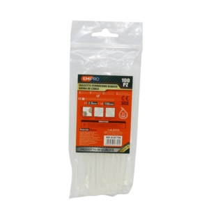 Fascette farmacavo in nylon Emi - 150x2,5 mm - colore Bianco - 8107756 (conf.100 fogli)