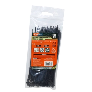 Fascette farmacavo in nylon Emi - 150x2,5 mm - colore Nero - 8107775 (conf.100 fogli)
