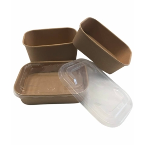 Insalatiera rettangolare in carta kraft e PE Dopla Professional 1 litro - 6046 (conf.50)