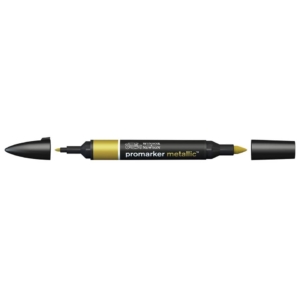 Pennarello Winsor&Newton Promarker doppia punta fine-scalpello 2,5-0,5mm - metallic gold - 0206689