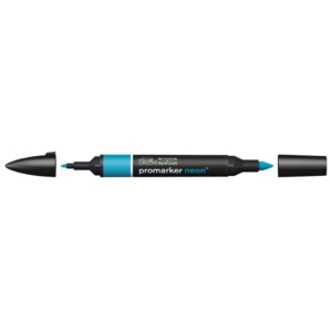 Pennarello Winsor&Newton Promarker doppia punta fine-scalpello 2,5-0,5mm - neon volt blue - 0205407