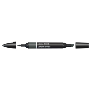 Pennarello Winsor&Newton Promarker doppia punta fine-scalpello 2,5-0,5mm - cool grey 7 - 0203382