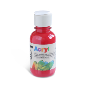 Colore acrilico Primo in bottiglia PET con tappo dosatore 125 ml Rosso carminio - 402TA125310