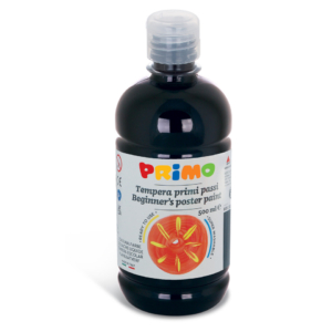 Tempera brillante in bottiglia in PET Primo Primi Passi 500 ml Nero 202BR500800