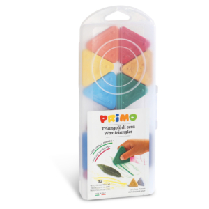 Pastelli di cera triangolari Primo 5 mm Colori Assortiti - scatola in PP - 073TRI12AP (conf.6)