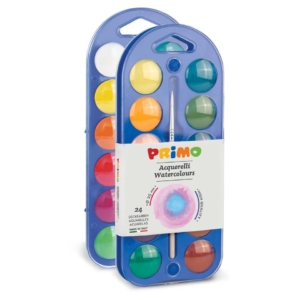 Acquerelli Primo 24 pastiglie Ø25 mm Colori Assortiti - 111A24B (6 pezzi)