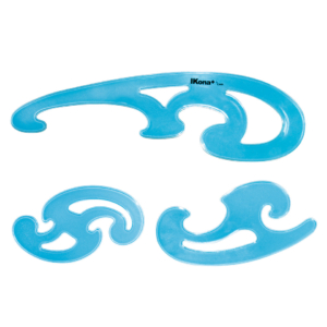 Set 3 curvilinee Ikona colore Azzurro 576