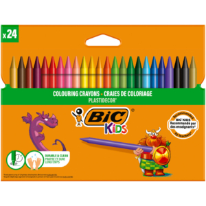 Pastelli in plastica BIC Kids Plastidecor triangolari - 24 Colori Assortiti 8 mm - 8297724