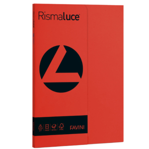 Carta colorata Favini Rismaluce colori forti 90g/m² A4 - risma da 100 fogli scarlatto - A69C144