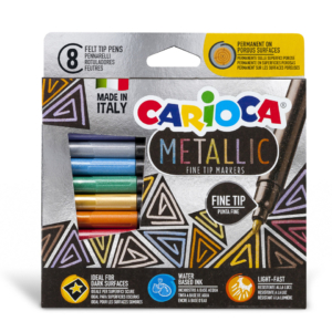 Pennarelli a punta fine Carioca Metallic - Colori Assortiti - 43162 (conf.8)