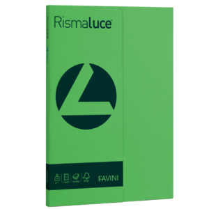 Carta colorata Favini Rismaluce colori forti 90g/m² A4 - risma da 100 fogli Verde - A69D144
