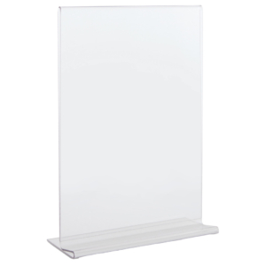 Portadepliant in PET Lebez con base a T formato A5 15x21cm - Trasparente - 80995