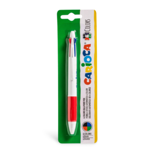 Penna a sfera 4 colori Carioca Øpunta 1 mm - in blister - 40145