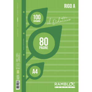 Blocco ricambio didattico Rambloc formato A4 40 fogli - 100g rigatura A - 90524386