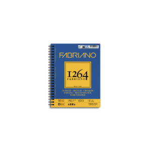 Blocco spiralato Fabriano 1264 schizzi 90g/m² 60 fogli A5 - spirale lato lungo - 19100634