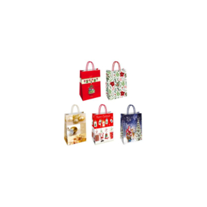 Borse shopper Florio Carta Christmas fantasie natalizie assortite - formato 26x12x35 cm - 73365 (conf.25)