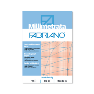 Blocco carta millimetrata Fabriano - 80g/m² formato 23x33 cm 19100663 (blocco da 10 fogli)