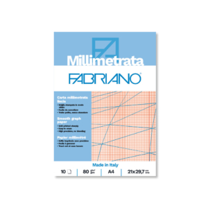 Blocco carta millimetrata Fabriano  - 80g/m² formato A4 - 19100662 (blocco da 10 fogli)