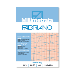 Blocco carta millimetrata Fabriano  - 80g/m² formato A3 - 19100664 (blocco da 10 fogli)