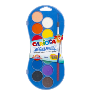 Acquerelli in pastiglia Carioca Ø30 mm Colori Assortiti - 42404 (conf.12)