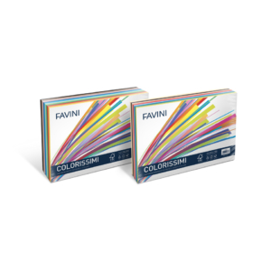 Carta colorata Favini Bristol Colorissimi 25x35 cm 200g/m² - 12 colori - A35X244 (risma da 240 fogli)