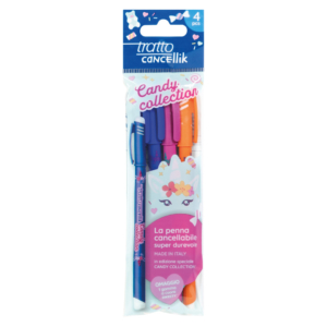 Penne a sfera Tratto Cancellik Candy Collection cancellabili - F042302 (conf.4)