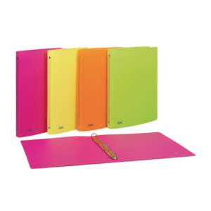 Raccoglitore a 4 anelli in PPL Neon Favorit - 4 anelli tondi Ø15 mm - 22x30 cm - Colori Assortiti fluo - 400066847 (conf.20)