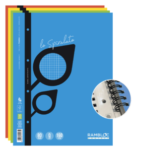 Maxi quaderni Spiralati rinforzati Rambloc A4 - 80 fogli - 80g/m² - rigatura 0Q - 90524331 (conf.4)