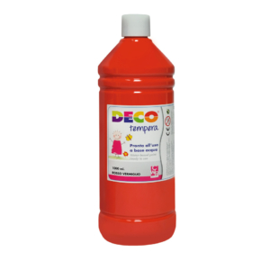 Tempera Deco Deco in flacone da 1000 ml Rosso vermiglione 08808/06