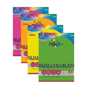 Carta colorata fluo formato A4 Nikoffice 4 Colori Assortiti fluo 80g/m² - 100 fogli