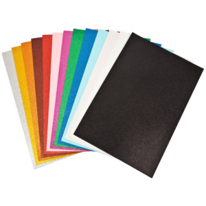 Foam in gomma Nikoffice EVA formato A4 Colori Assortiti glitterato non adesivo - 23NIK132 (conf.10 fogli)